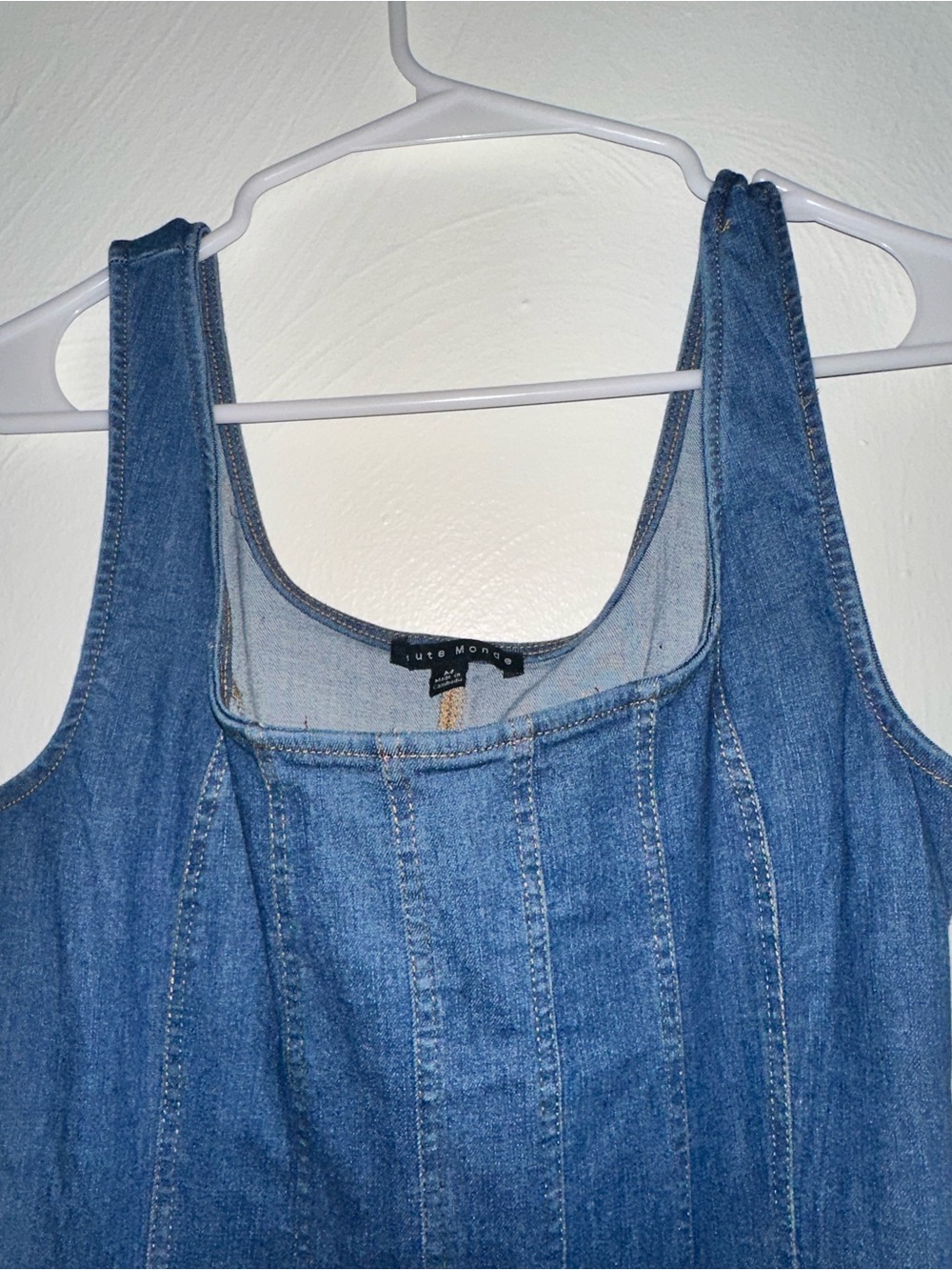 Fashion Nova Blue Denim Square-Neck Midi Dress - Picture 6 of 7
